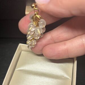 Elegant Gold tone and Clear Bead Earrings